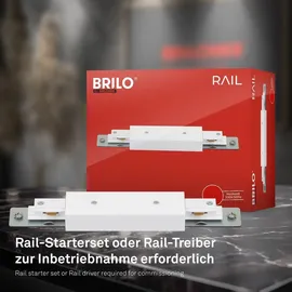 Briloner Rail Schienensystem, Erweiterungsset, 2x Gu10 Spots, Schwenkbar, Drehbar, Weiß, 0,75 m