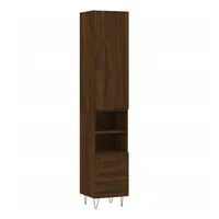 VidaXL Highboard Braun Eichen-Optik 34,5x34x180 cm Holzwerkstoff Vidaxl