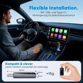 salcar Wireless Adapter für Android Auto – 2025 Upgrade | Kabelloser Android USB Dongle mit Dualband WiFi | Stabil & unterbrechungsfrei | Kompatibel mit Android 11 oder höher & Android Auto