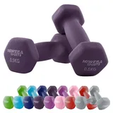 Miweba Sports Neopren Hantelset NKH100 | Profi Hantel - Hexagon Hanteln Set - Kurzhanteln - Kurzhantel Set - Gymnastikhanteln - Hantel Set - Dumbbell - 0,5-10 Kg (2X 0.5 kg, Lila)