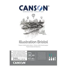 Canson Illustration Bristol Block 250 g/m2 20 Blatt A3 weiß
