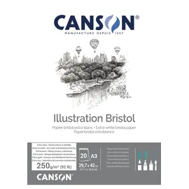 Canson Illustration Bristol Block 250 g/m2 20 Blatt A3 weiß