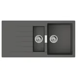 Hansgrohe S52 rechts Einbauspüle silicaTec grau 1000 x 600 mm Handbetätigung