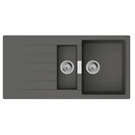 Hansgrohe S52 rechts Einbauspüle silicaTec grau 1000 x 600 mm Handbetätigung