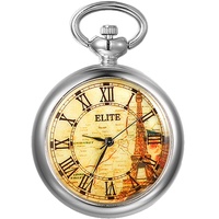 JewelryWe Karabineruhr Taschenuhr mit Schlüsselanhänger: Vintage Straßenkarte Römische Ziffern Karabiner Uhr Analog Quarz Schlüsselring Schlüsselbund Uhr für Ärzte Krankenschwestern Sanitäter Köche