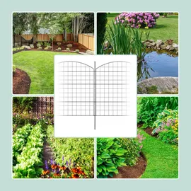 Relaxdays Teichzaun-Set, - Metall, Garten, Pool, Beetzaun, schwarz