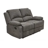 2-Sitzer-Relaxsofa Couch Liegefunktion Federkern Polster Stoff Vintage Anthrazit