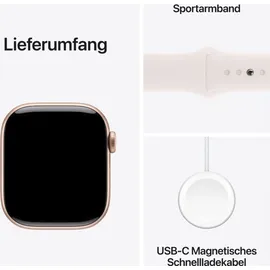 Apple Watch Series 10 GPS + Cellular 42 mm Aluminiumgehäuse roségold Sportarmband blassrosa S/M