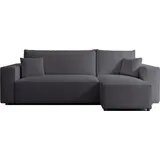 Selsey Scarlo - Ecksofa mit Schlaffunktion, Stauraum und Bouclé-bezug, dunkelgrau - Selsey