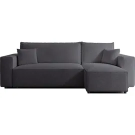 Selsey Scarlo - Ecksofa mit Schlaffunktion, Stauraum und Bouclé-bezug, dunkelgrau - Selsey