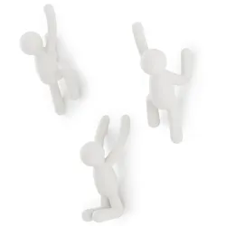UMBRA Wandhaken-Set BUDDY 3 dekorative Wandhaken weiß