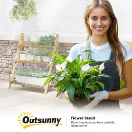 Outsunny Pflanzregal 80 x 37 x 93 cm Dunkelbraun