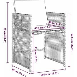 vidaXL Gartenmöbel-Set 5-tlg. Grau