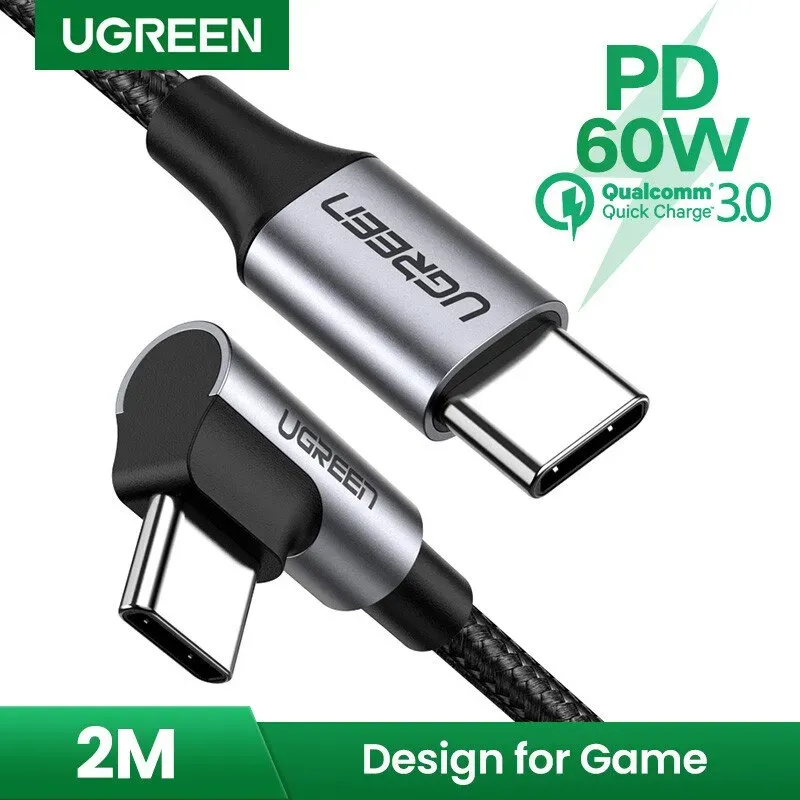 UGREEN Typ-C M-M 2.0 Kabel grau-schwarz 2 m