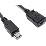 System-S USB 2.0 Kabel 15cm Micro B Stecker auf Mini B Buchse in Schwarz