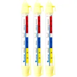 Lantelme 3 Stück Kühlschrankthermometer Set 21cm Analog zum aufhängen Gefrierschrankthermometer Thermometer auch für Eisfach Kühltheke Kühlschrank Kühltruhe Kühlraum