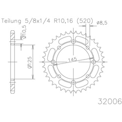 ESJOT Kettenrad, 45 Zähne