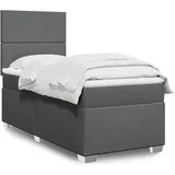 vidaXL Boxspringbett 140 x 200 cm Dunkelgrau