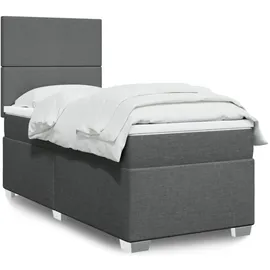 vidaXL Boxspringbett 140 x 200 cm Dunkelgrau