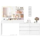 Kailyn Kollektion - Schminktisch mit Spiegel und LED-Beleuchtung