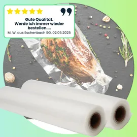 casativo 4 Profi Vakuumier-Folienschläuche für Balken-Vakuumierer 28 x 500 cm, Lebensmittelverpackung, Transparent