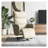 vidaXL Relaxsessel mit Fußteil Kunstleder 55,6 x 106,5 x 88,2 cm Creme drehbar