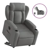 vidaXL Relaxsessel mit Aufstehhilfe Elektrisch Dunkelgrau Stoff