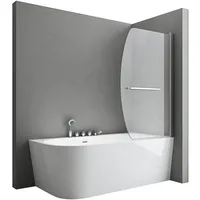 SoGood doporro Duschwand für Badewanne Badewannenaufsatz 90x140cm Duschabtrennung 6mm ESG-Sicherheitsglas inkl. NANO-Beschichtung Badewannenfaltwand