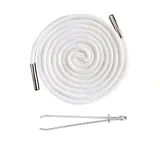 Kordel für Jogginghose, Kordel für Hoodie,Hosenband Kordelzug 180cm mit Metallverschluss-Enden und Durchziehnadel, Ersatz Kordelanten für Jogginghosen, Hoodies, Sweatshirts, Badehosen,Weiß - Weiß180cm