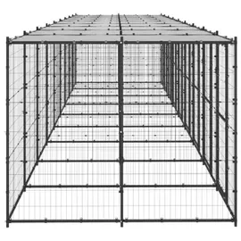 vidaXL Outdoor-Hundezwinger Stahl mit Überdachung 21,78 m2