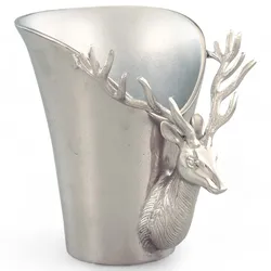 Deco Pleasure Weinkühler CERVO groß Silber Alu Kühler Topf Hirsch Sektkelch