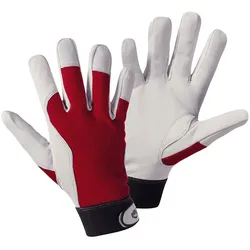 Arbeitshandschuhe Ziegennappaleder weiß/rot - 1706GR.10 - weiß/rot