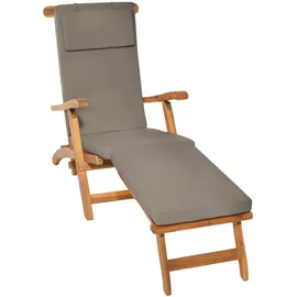 Beautissu Deckchair Auflage 175 x 45 x 5 cm Taupe 1 St.