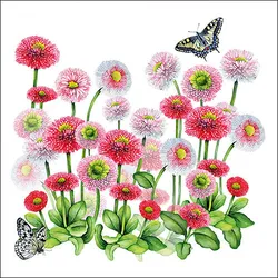 Ambiente 20 Servietten Papier 33x33cm 3-lagig - hochwertige Einweg Papierservietten Gänseblümchen Motiv Partyservietten Gartenfest Picknick Frühling Sommer