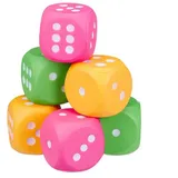 Relaxdays Spiel 6 Schaumstoffwürfel farbsortiert ca. 73mm je Seite grün