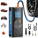 Akku-reifenfüller Mit 8000 Mah, Tragbarer Luftkompressor Mit 150 Psi, Wiederaufladbare Elektrische Fahrradpumpe Mit Digitalanzeige Und Led-licht, Automatische Abschaltung, Für Auto, Motorrad, Fahrrad,