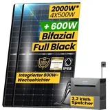 EPP.Solar® 2000W Balkonkraftwerk mit Speicher Komplettset Photovoltaikanlage All-In-One 8m2 inkl. 3,2 kWh Anker SOLIX Solarbank E1600 PRO Speicher