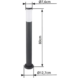 GLOBO Außenleuchte Edelstahl H 80 cm 3er Set Bewegungsmelder Anthrazit