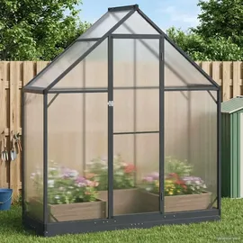 vidaXL Gewächshaus Alu Anthrazit Blankglas 0 mm 1,16 m2