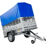 Kipp Anhänger Garden Trailer 200 KIPP mit Laubgitteraufsatz, Hochplane, Hochspriegel und Stützrad