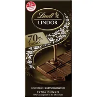 Lindt Schokolade LINDOR 70% Kakao, Promotion | 100 g Tafel | Edelbitter-Schokolade mit einer unendlich zartschmelzenden Füllung | Schokoladentafel | Schokoladengeschenk