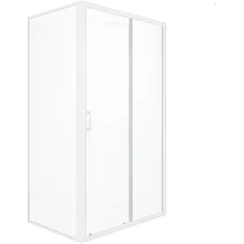 Aurlane Eckdusche mit Schiebetür links 80 x 120 cm weiß transparent 6 mm