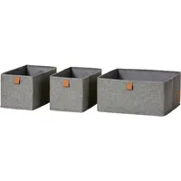 LOVE !T STORE !T Aufbewahrungsboxen-Set 15 x 30 x 15 cm / 30 x 30 x 15 cm 3-tlg. grau