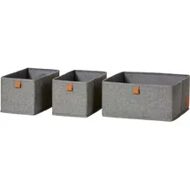 LOVE !T STORE !T Aufbewahrungsboxen-Set 15 x 30 x 15 cm / 30 x 30 x 15 cm 3-tlg. grau