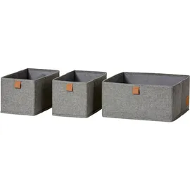 LOVE !T STORE !T Aufbewahrungsboxen-Set 15 x 30 x 15 cm / 30 x 30 x 15 cm 3-tlg. grau