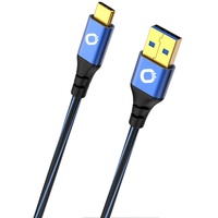 Oehlbach USB 3.2 Gen 1 3.1 Gen1) USB-A Stecker, USB-C® Stecker 3.00 m (USB 3.0 / USB A USB C Blau