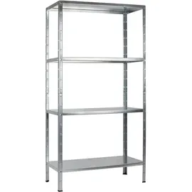 SCHULTE Regalwelt Steckregal Metall 180x80x40 cm silber 4 Fachböden