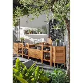 Dehner Outdoor-Küche Schrank, Southampton ca. B100/H90/T50 cm, Hellbraun