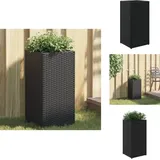 Vidaxl - Pflanzkübel Schwarz 30x30x60 cm Poly Rattan - Blumentopf - Pflanzgefäß - Gartenmöbel - Balkonpflanzen - Terrasse