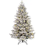 salcar Künstlicher Weihnachtsbaum Led Mit Schnee 210 Cm Christbaum Tannenbaum